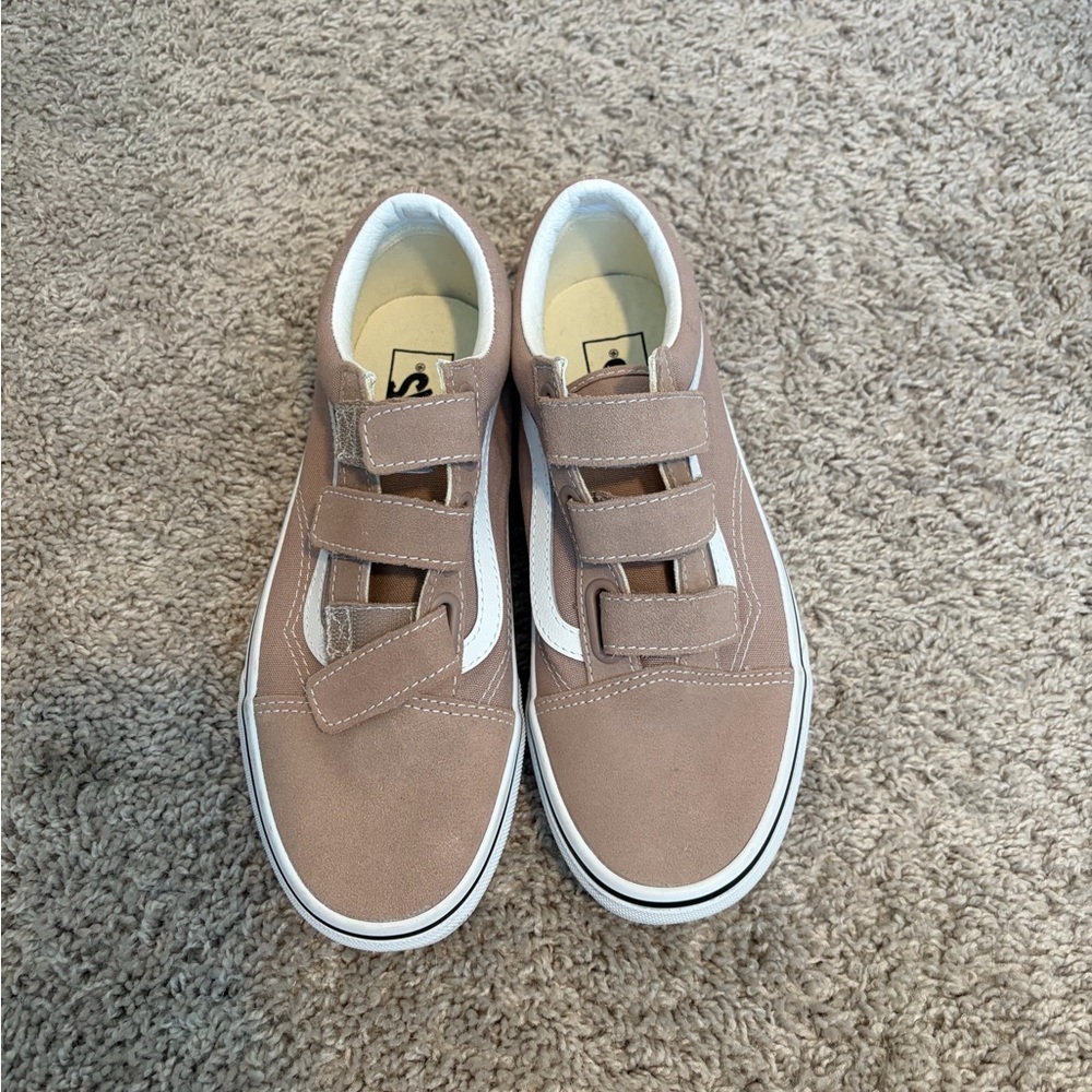 Vans Tan Old Skool Sneakers with Velcro Straps